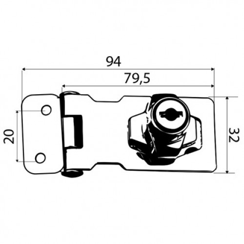 CERRADURA MUEBLE HEBILLA CM19 94x32mm CB