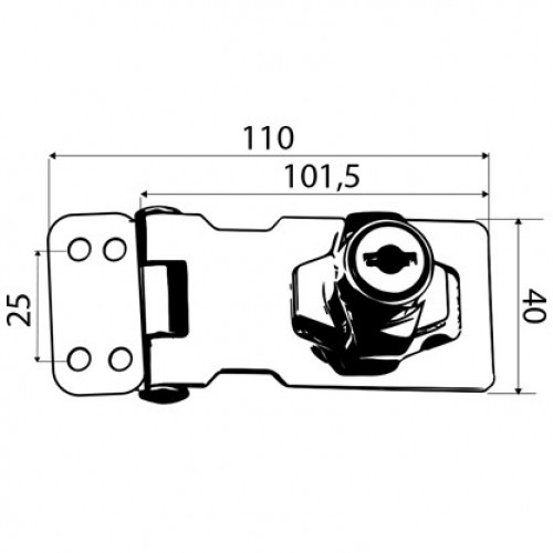 CERRADURA MUEBLE HEBILLA CM19 110x40mm CB