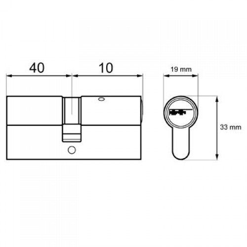CILINDRO SERRETA CS03 L15 40x10mm LT