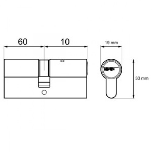 CILINDRO SERRETA CS03 L15 60x10mm LT