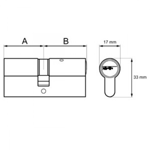 CILINDRO SEGURIDAD CS01 L13 30x30mm NI