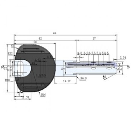 LLAVE BRUTO CILINDRO SEGURIDAD CS01 NI