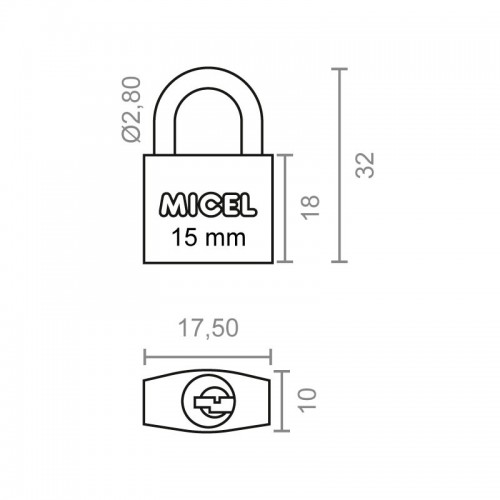 BL 3 CANDADOS ARCO NORMAL CN01 15mm LT (LL/I)