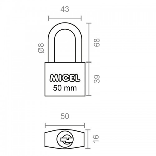 CANDADO ARCO LARGO CN02 50mm LT (LL/I)