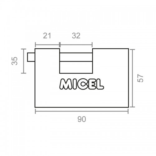 CANDADO RECTANGULAR CN03 90mm LT (LL/I)