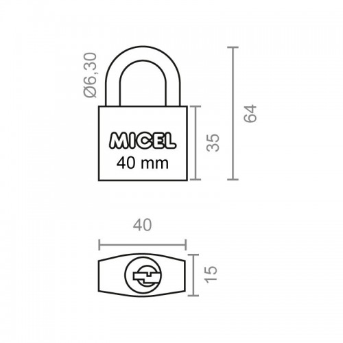 BL CANDADO ARCO NORMAL CN04 40mm IN