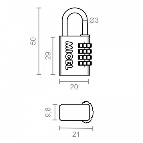 BL CANDADO COMBINACION CN05 20mm LT