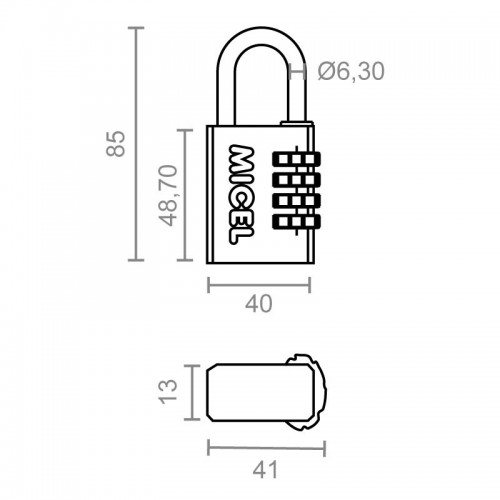 BL CANDADO COMBINACION CN08 40mm VERDE