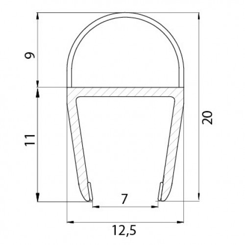 PERFIL MAMPARA BURBUJA PF03 8/10mm TR