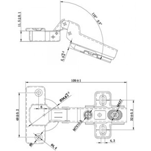 BISAGRA CAZOLETA CLIP ACOD BC03 35mm ZN