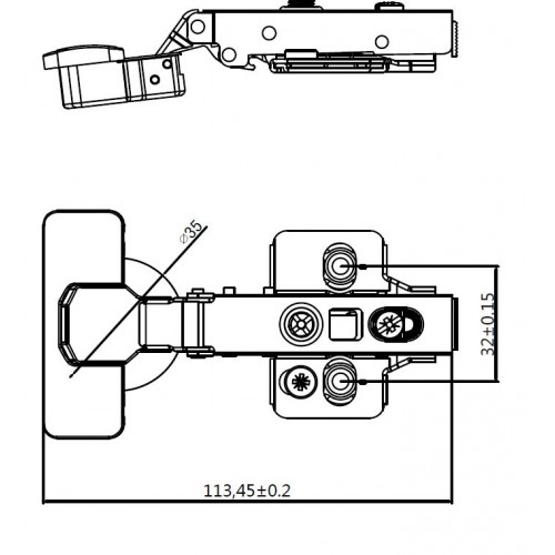 BISAGRA CAZOLETA PISTON-TETON ACOD BC06 ZN