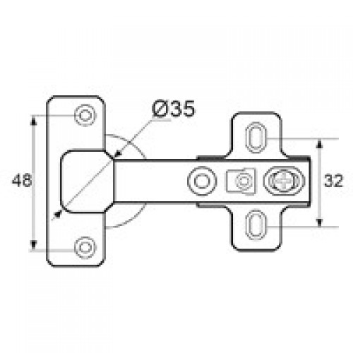 BISAGRA CAZOLETA PUSH RECTA BC11 35mm ZN