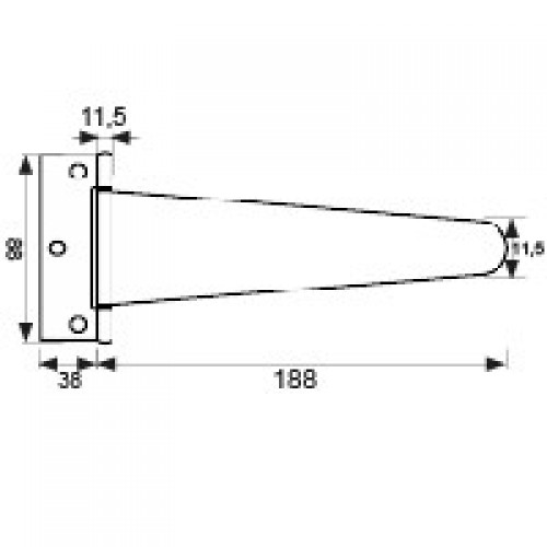 BISAGRA FORMA T BS23 175mm NE
