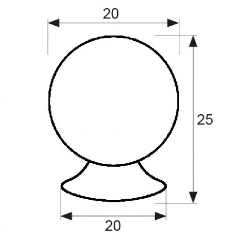 POMO ARMARIO BOLA PA11 20mm NS