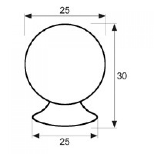 POMO ARMARIO BOLA PA11 25mm NS