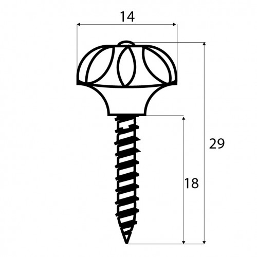 POMO ARMARIO MARGARITA PA13 14mm LT*