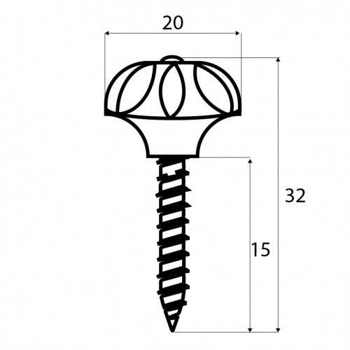 POMO ARMARIO MARGARITA PA13 20mm LT*