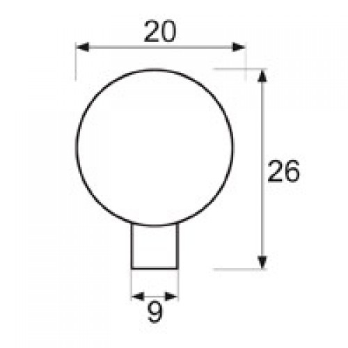 POMO ARMARIO BOLA PA09 20mm IN