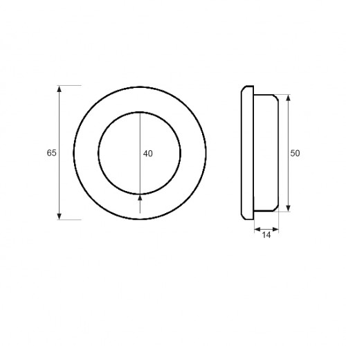 TIRADOR EMBUTIR REDONDO TE05 65mm IN
