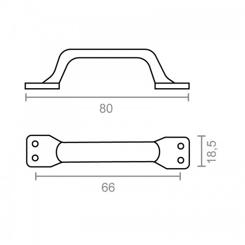 TIRADOR CAJA TRM15 80mm NI