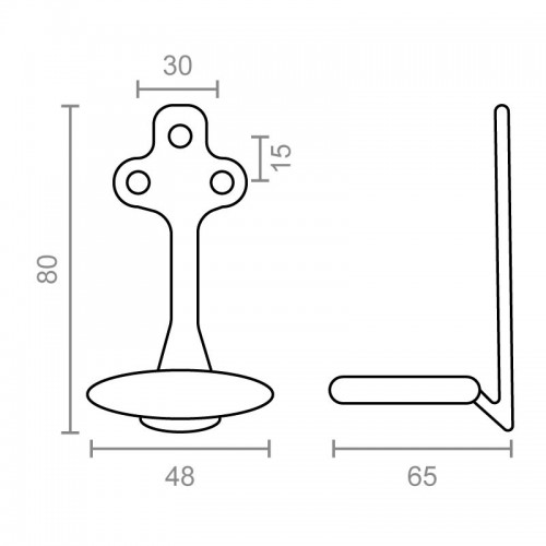 PERCHA TREBOL PER04 80x65mm BL