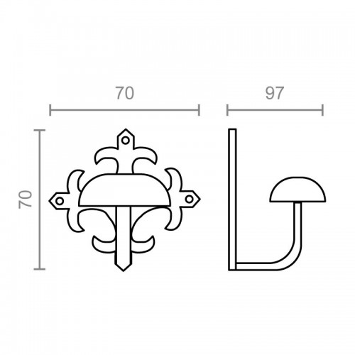 PERCHA FORJA PER06 70x70mm NE