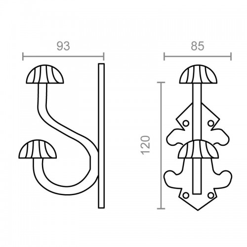 PERCHA FORJA PER07 120x85mm NE