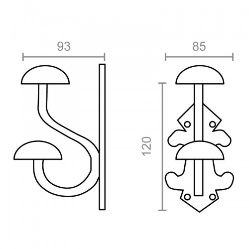 PERCHA FORJA PER08 120x85mm NE