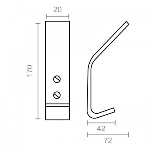 PERCHA DOBLE PER02 170x72x42mm IN