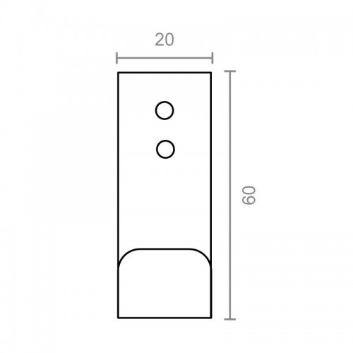 PERCHA SIMPLE PER12 60x20mm IN