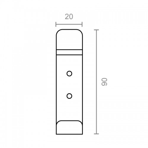 PERCHA DOBLE PER14 90x20mm IN