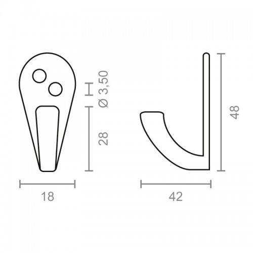 COLGADOR SIMPLE PER20 48x42mm CU