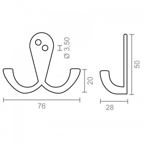 COLGADOR DOBLE PER21 50x76mm LP