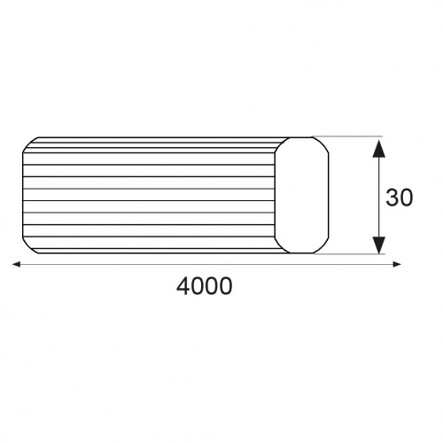 TUBO ARMARIO ALUM OVAL TA04 30x15x4mts PL