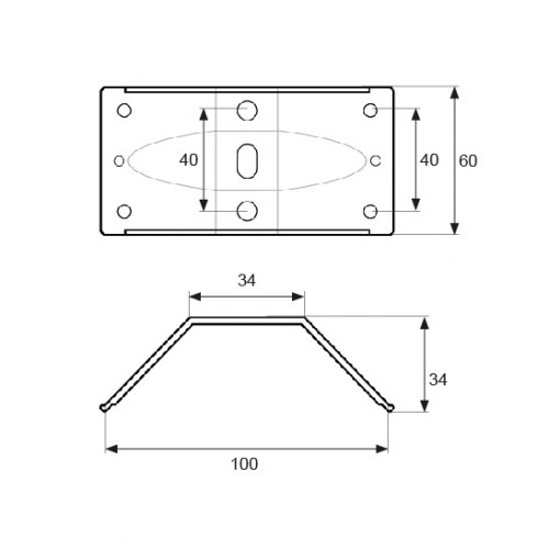 ESCUADRA MESA ESM01 60x34x34mm ZN