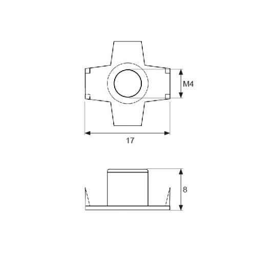 TUERCA PUA EMBUTIR TRC02 M4 ZN