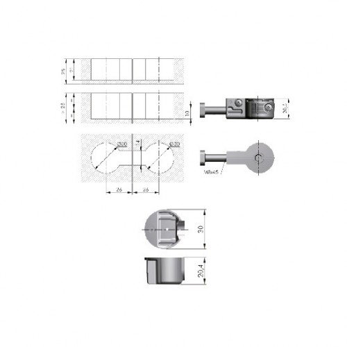 ENSAMBLE ENCIMERA ENS01 M8x48mm BL