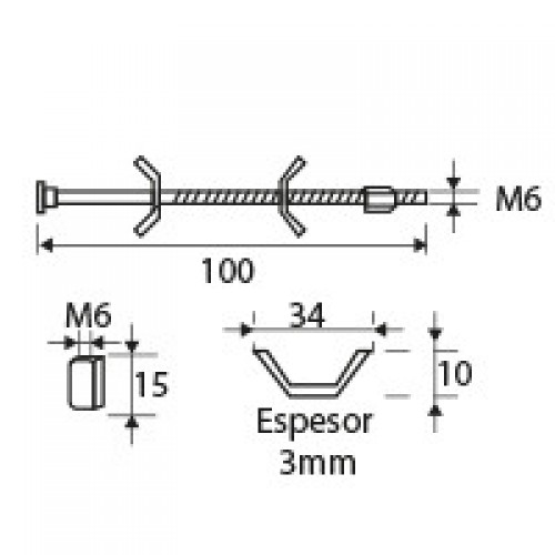 ENSAMBLE ENCIMERA ENS02 M6x100mm ZN