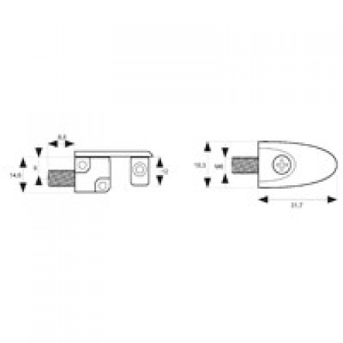 ENGANCHE EX03 M6x31,7x18,3mm NI