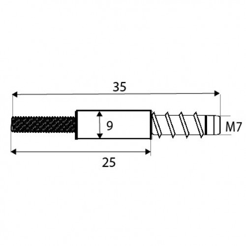 PERNO M6 EX08 44x35x9mm ZN
