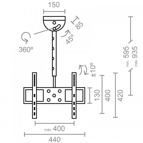 SOPORTE TECHO TV LCD STV10 26