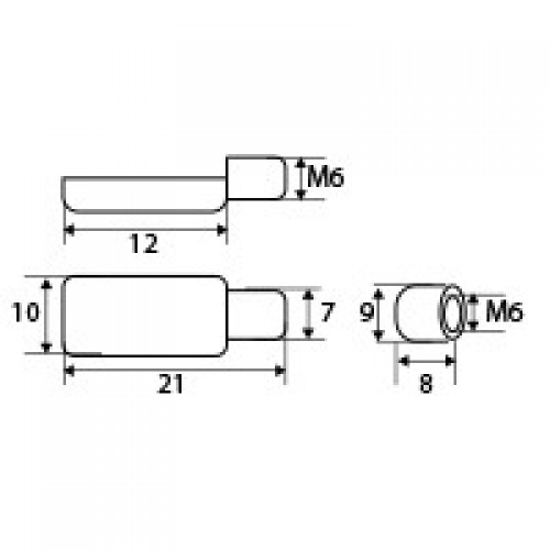 PORTASTANTE ROSCADO PE13 10x21xM6 LT