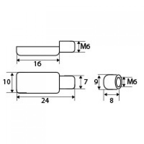 PORTAESTANTE ROSCADO PE13 10x21xM6 NI