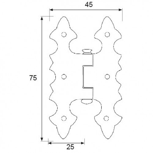 BISAGRA ALAS BS07 75x45mm NE