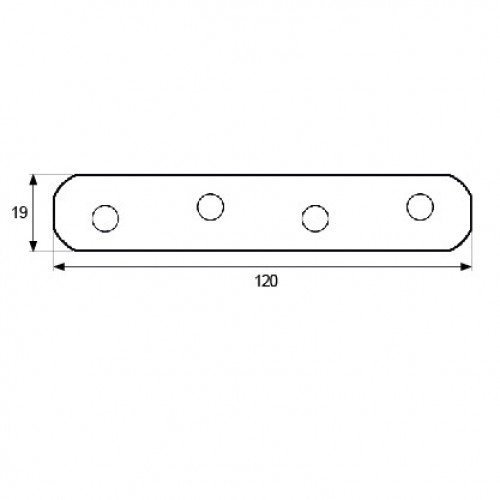 PLACA RECTA UNION PLC01 120x19mm BC