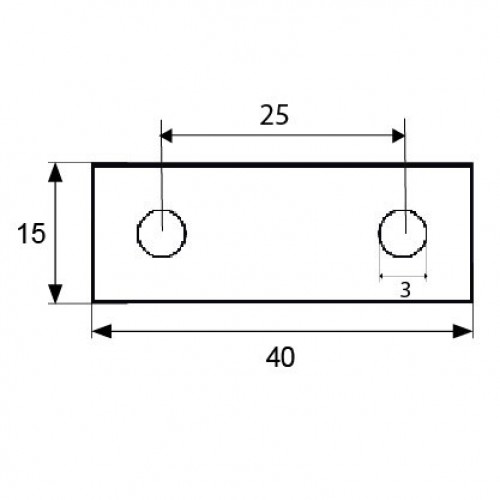 PLACA CARTELA PLC03 40x15mm ZN