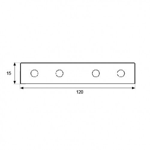 PLACA RECTA UNION PLC02 120x15mm ZN