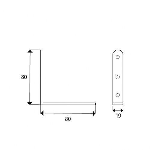 ANGULO REFUERZO AN01 80x80x19mm BC