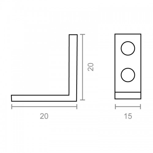 ANGULO REFUERZO AN02 20x20x15mm ZN