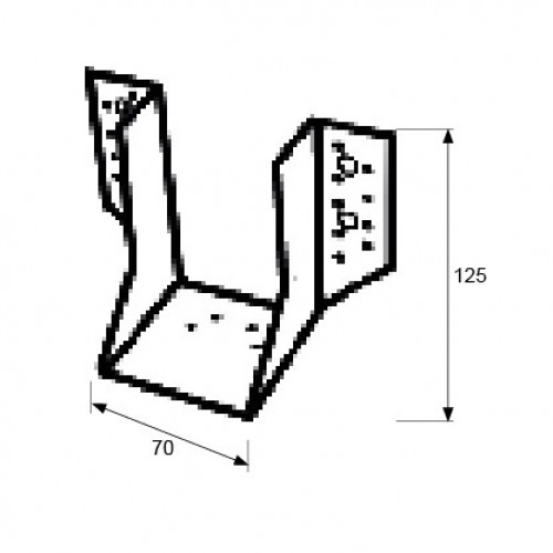 SOPORTE VIGA ABIERTO SV02 70x125mm ZN